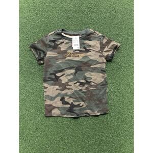 Zoe + Liv Shirt Womens XXS Camo Camouflage Princess Embroidered Green Top NWT
